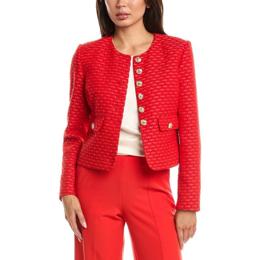 Elie Tahari Womens  The Marlena Jacket, Red
